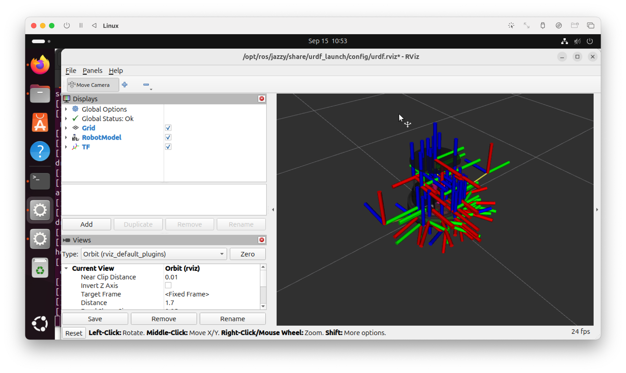 Screenshot for Demo #2: View Frames of TurtleBot 4 in RViz 2