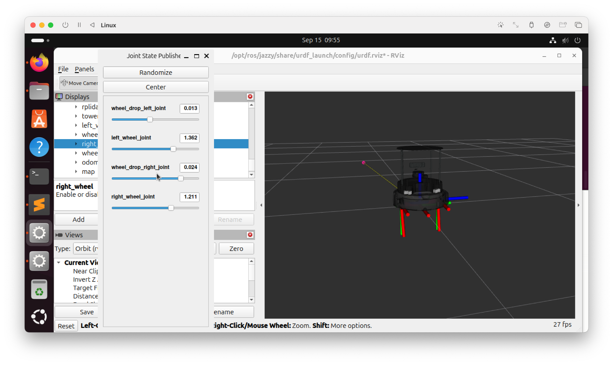 Screenshot for Demo #1: View Frames of TurtleBot 4 in RViz 2