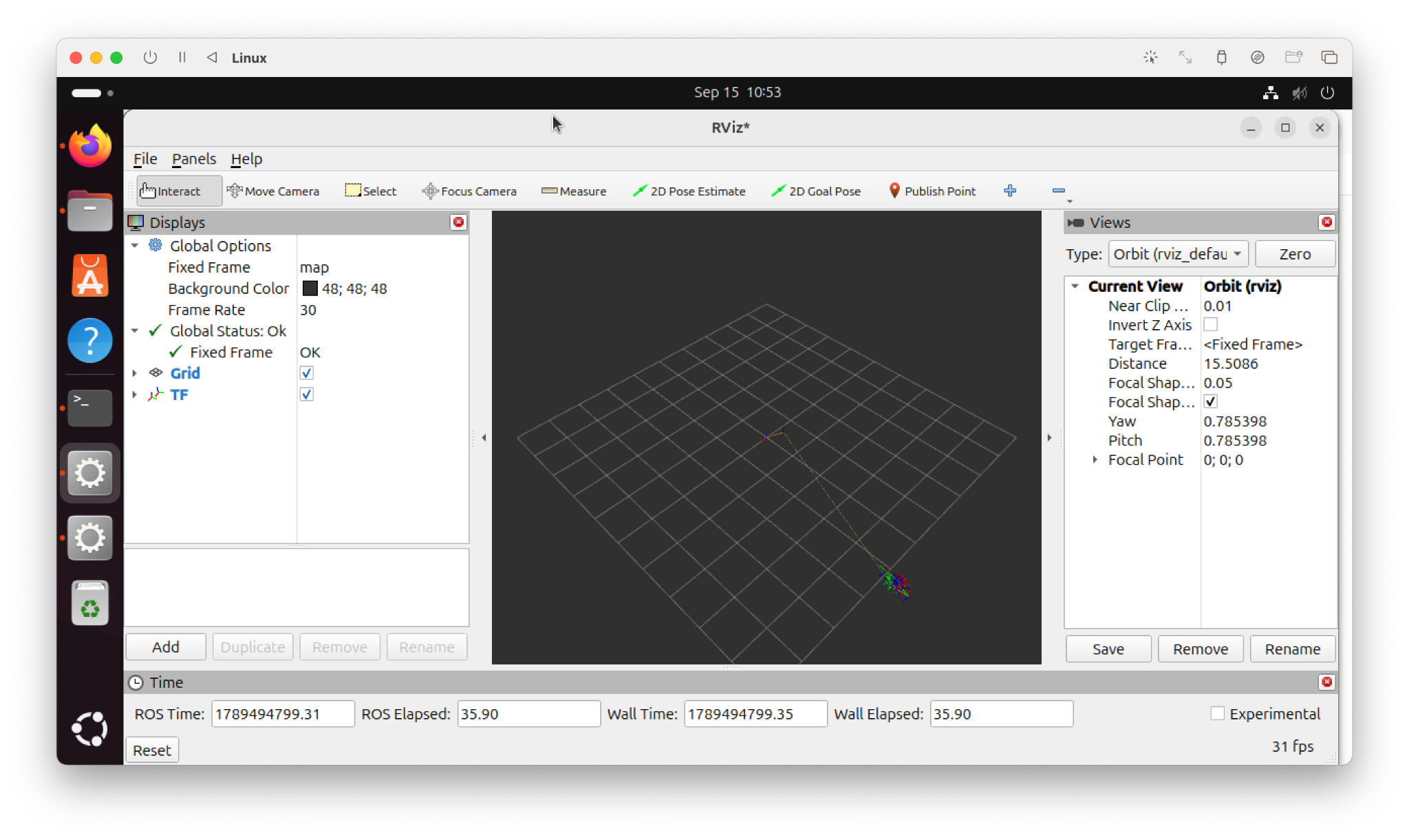 Screenshot for Demo #3: view_frames on a running robot (TurtleBot 4 Simulator)